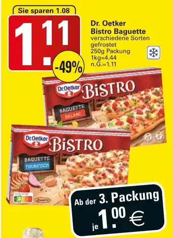 WEZ Dr. Oetker Bistro Baguette 250g Packung Angebot