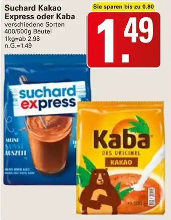 WEZ Suchard Kakao Express oder Kaba 400/500g Beutel Angebot