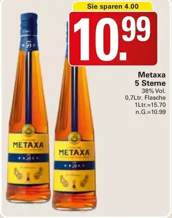 WEZ Metaxa 5 Sterne 0,7Ltr. Flasche Angebot