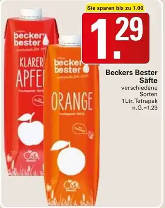 WEZ Becker's Bester Säfte 1Ltr. Tetrapak Angebot