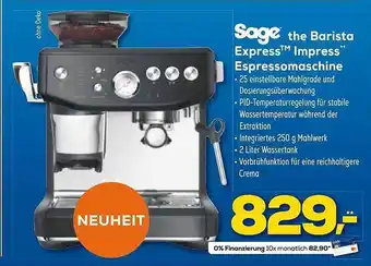 Euronics XXL Sage the barista express impress espressomaschine Angebot