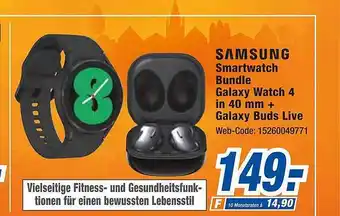 expert Octomedia Samsung smartwatch bundle galaxy watch 4 in 40 mm + galaxy buds live Angebot