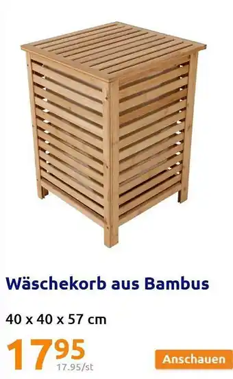 Action Wäschekorb aus bambus Angebot