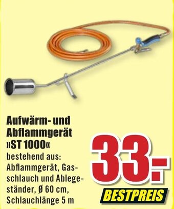 B1 Discount Baumarkt Aufwärm und Abflammgerät ,,ST 1000" Angebot