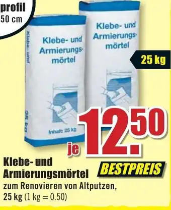 B1 Discount Baumarkt Klebe und Armierungsmörtel 25 kg Angebot