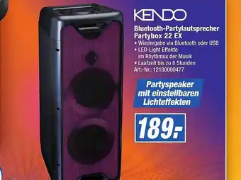 Expert Technomarkt Kendo bluetooth-partylautsprecher partybox 22ex Angebot