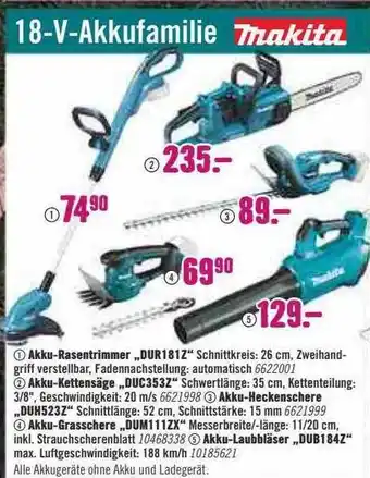 Hornbach 18-v-akkufamilie makita Angebot