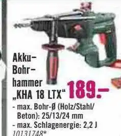 Hornbach Akku-bohrhammer „kha 18 ltx“ Angebot