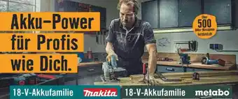 Hornbach 18-v-akkufamilie makita & metabo Angebot