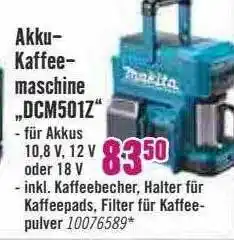 Hornbach Akku-kaffeemaschine „dcm501z“ makita Angebot