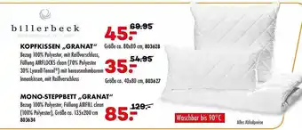 Möbel Kraft Billerbeck kopfkissen granat oder mono-steppbett granat Angebot