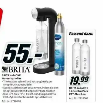 MediaMarkt Brita sodaone wassersprudler oder sodaone 1 liter duopack pet-flaschen Angebot