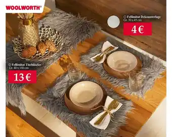 Woolworth Fellimitat tischläufer, felilimitat dekounterlage Angebot