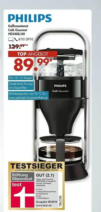 Galeria Philips Kaffeeautomat Café Gourmet HD5408/60 Angebot