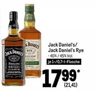 METRO Jack daniel's jack daniel's rye Angebot