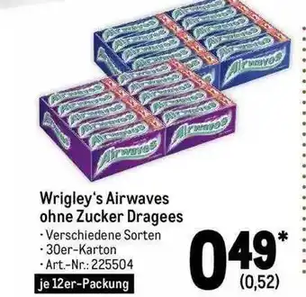 METRO Wrigley's airwaves ohne zucker dragees Angebot