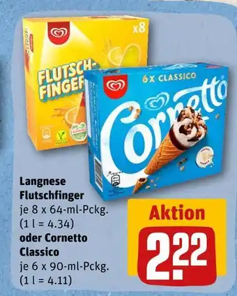 REWE Langnese oder cornetto eis Angebot