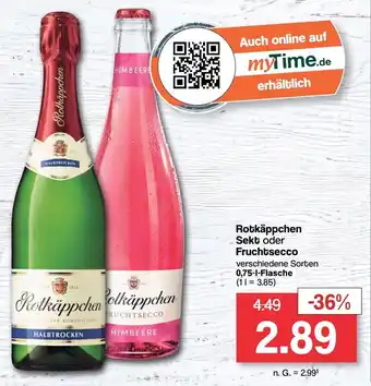 Famila Nord West Rotkäppchen Sekt oder Fruchtsecco 0,75 L Flasche Angebot