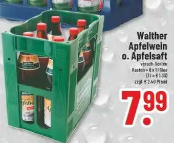 trinkgut Walther Apfelwein o. Apfelsaft 6x1 L Glas Angebot