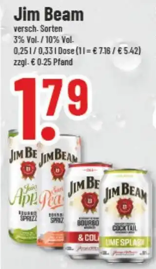 trinkgut Jim Beam 0,25/0,33 L Dose Angebot