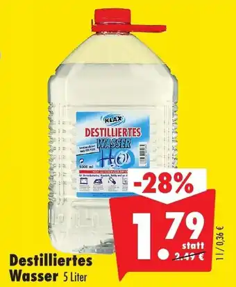 Mäc Geiz Destilliertes Wasser 5 Liter Angebot