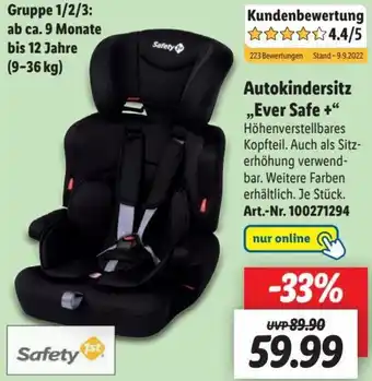 Lidl Safety 1st Autokindersitz ,,Ever Safe +" Angebot
