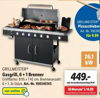 Lidl Grillmeister Gasgrill ,,6+1 Brenner" Angebot