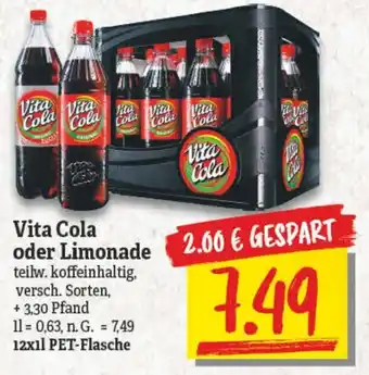 NP Discount Vita Cola oder Limonade 12x1L PET Flasche Angebot