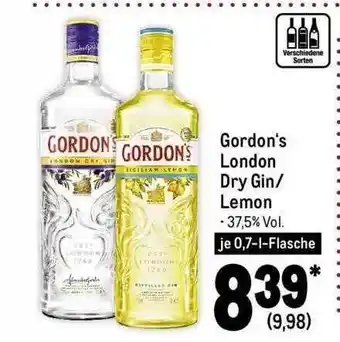 METRO Gordon's london dry gin-lemon Angebot