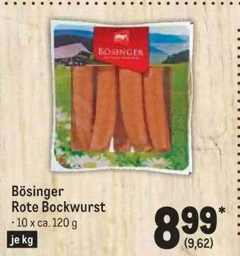 METRO Bösinger rote bockwurst Angebot