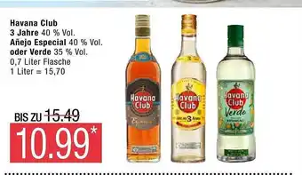 Marktkauf Havana club 3 jahre, añejo especial oder verde Angebot