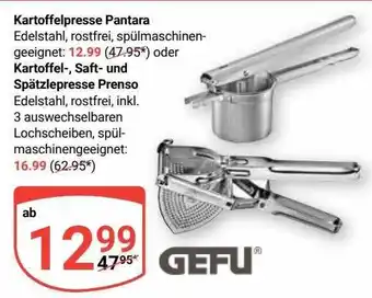 Globus Kartoffelpresse pantara oder kartofell-, saft- und spätzlepresse prenso gefu Angebot