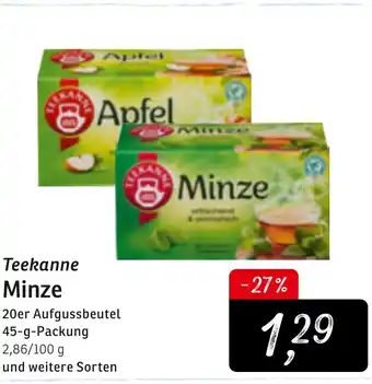 KONSUM Teekanne Minze 45g Angebot