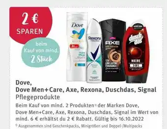 Rossmann Dove, dove men+care, axe, rexona, duschdas, signal pflegeprodukte Angebot