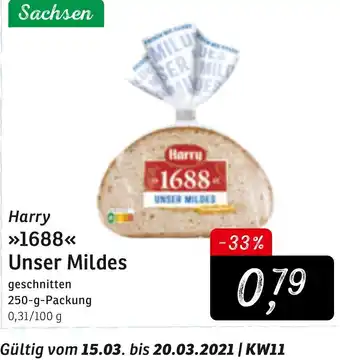 KONSUM Harry 1688 Unser Mildes 250g Angebot