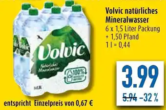 diska Volvic Natürliches Mineralwasser 6x1,5 Liter Packung Angebot