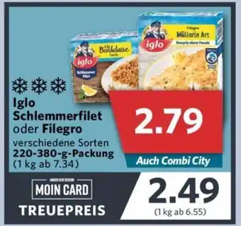 Combi Iglo Schlemmer Filet oder Filegro 220-380 g Packung Angebot