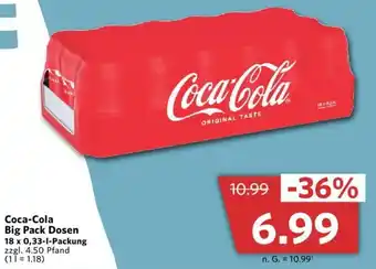 Combi Coca-Cola Big Pack Dosen 18x0,33 L Packung Angebot