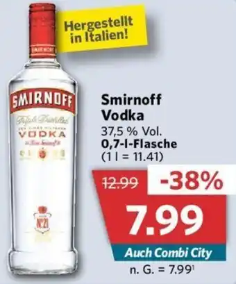 Combi Smirnoff Vodka 0,7 L Flasche Angebot