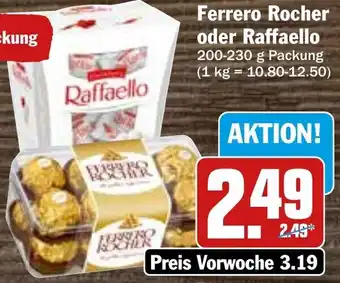 Hit Ferrero Rocher oder Raffaello 200-230 g Packung Angebot