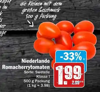 Hit Niederlande Romacherrytomaten 500 g Packung Angebot