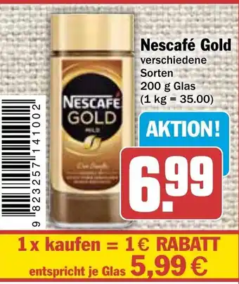 Hit Nescafé Gold 200 g Glas Angebot