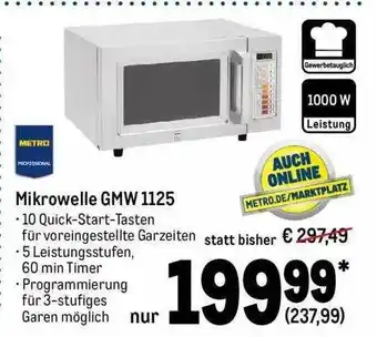 METRO Mikrowelle gmw 1125 Angebot