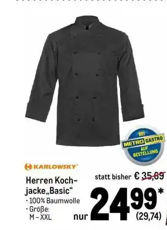 METRO Herren koch jacke „basic” Angebot