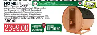 Marktkauf Home deluxe outdoor-fasssauna „lahti l“ Angebot