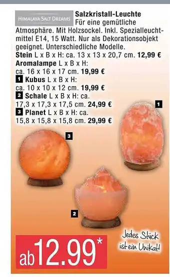 Marktkauf Himalaya salt dreams salzkristall-leuchte Angebot