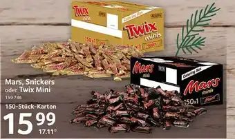 Selgros Mars, snickers oder twix mini Angebot