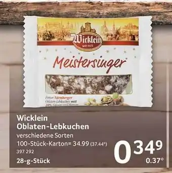 Selgros Wicklein oblaten-lebkuchen Angebot