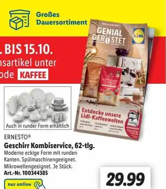 Lidl Ernesto geschirr kombiservice Angebot