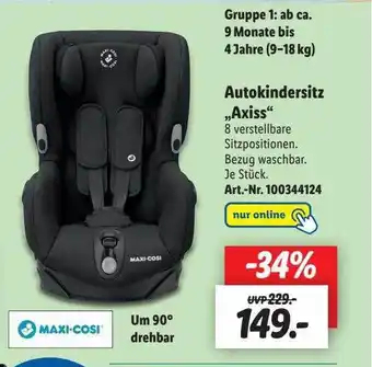 Lidl Autokindersitz axiss maxi-cosi Angebot